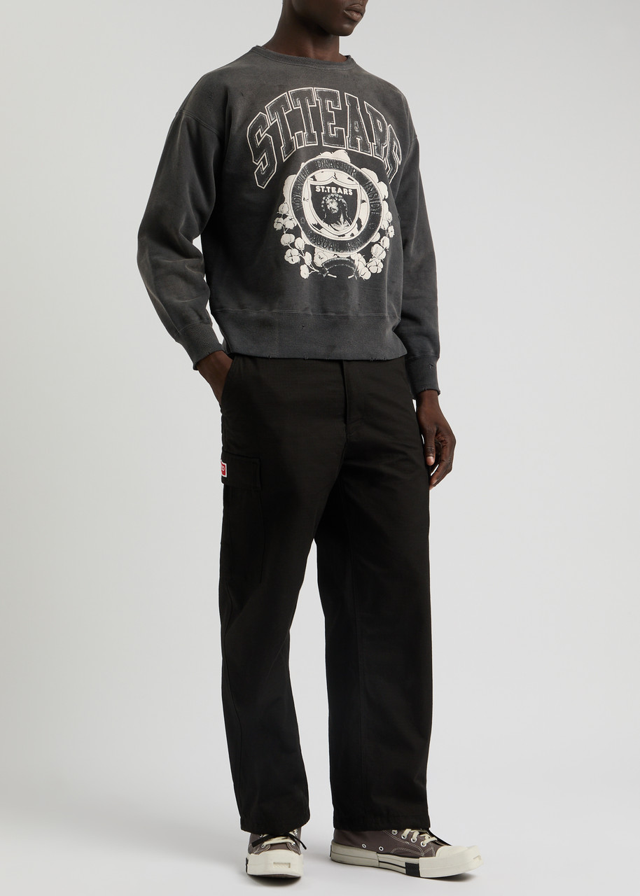 SAINT MXXXXXX Denim Tears printed cotton sweatshirt | Harvey