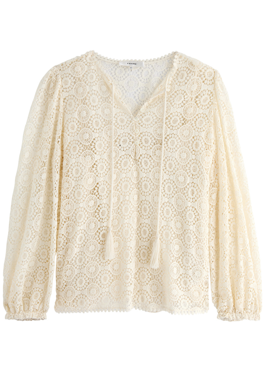 FRAME Crochet-lace blouse | Harvey Nichols