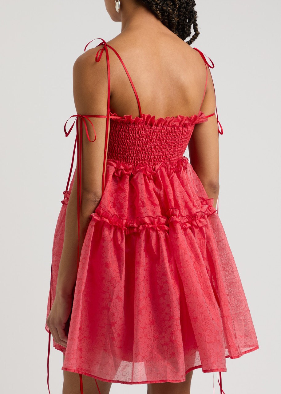 SISTER JANE Calla floral-jacquard organza mini dress SISTER JANE Calla floral-jacquard organza mini dress
