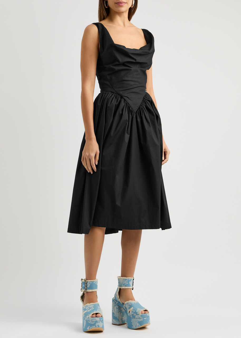 VIVIENNE WESTWOOD ワンピースドレス Sunday draped 1015413 VIVIENNE WESTWOOD Sunday draped cotton midi dress | Harvey