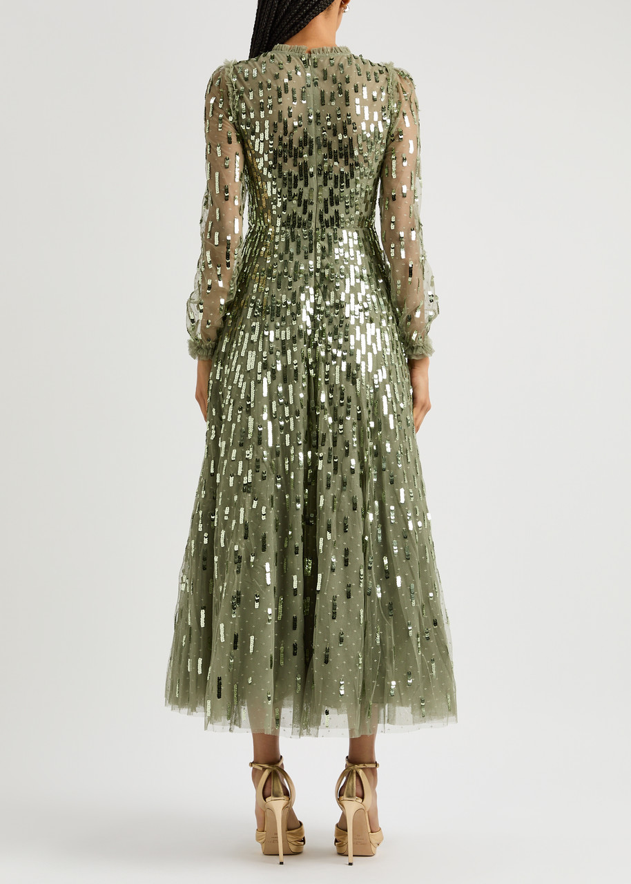 NEEDLE & THREAD Sequin Dash embellished tulle gown | Harvey Nichols NEEDLE & THREAD Sequin Dash embellished tulle gown | Harvey Nichols