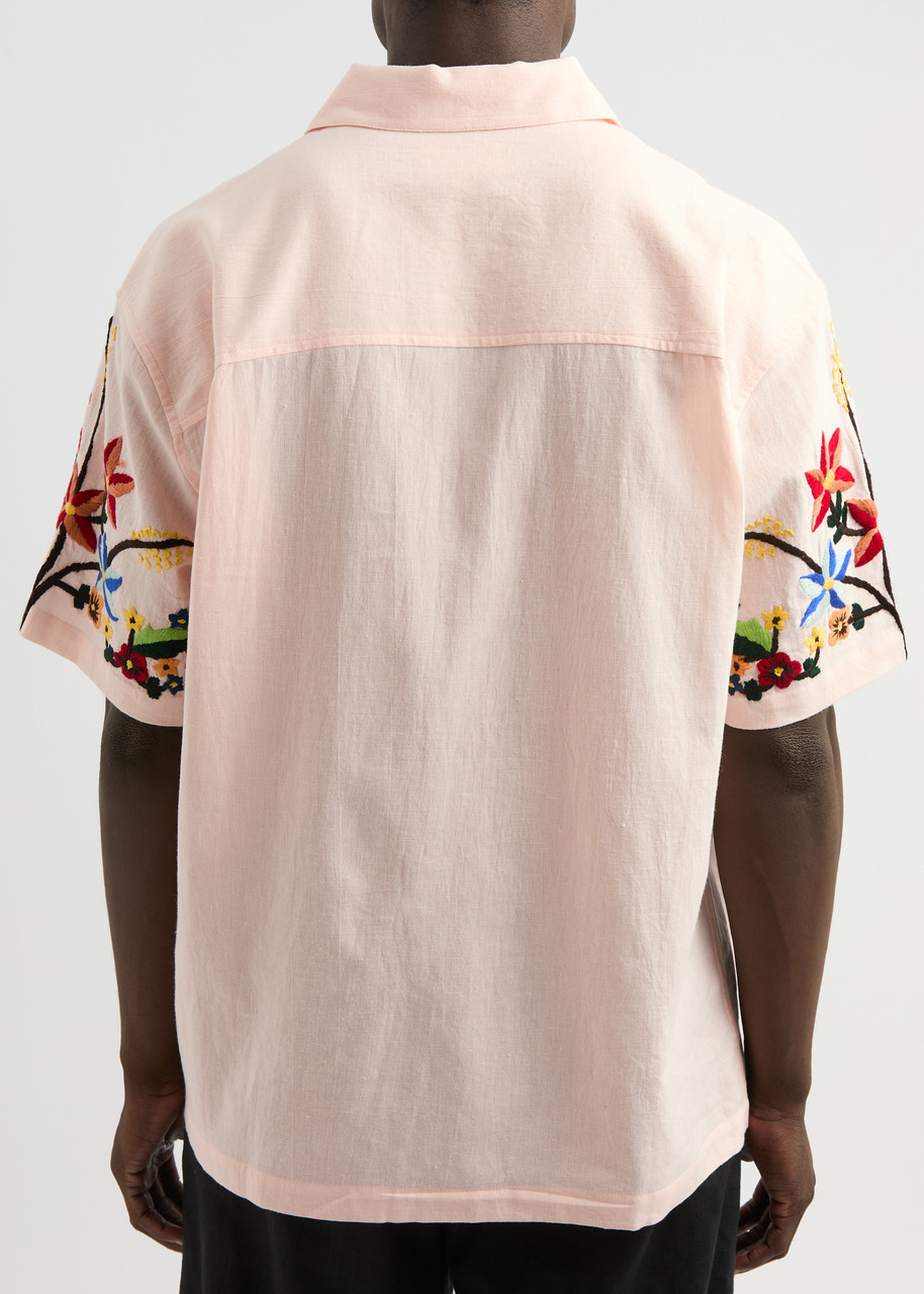 YMC Floral-embroidered cotton-blend shirt | Harvey Nichols