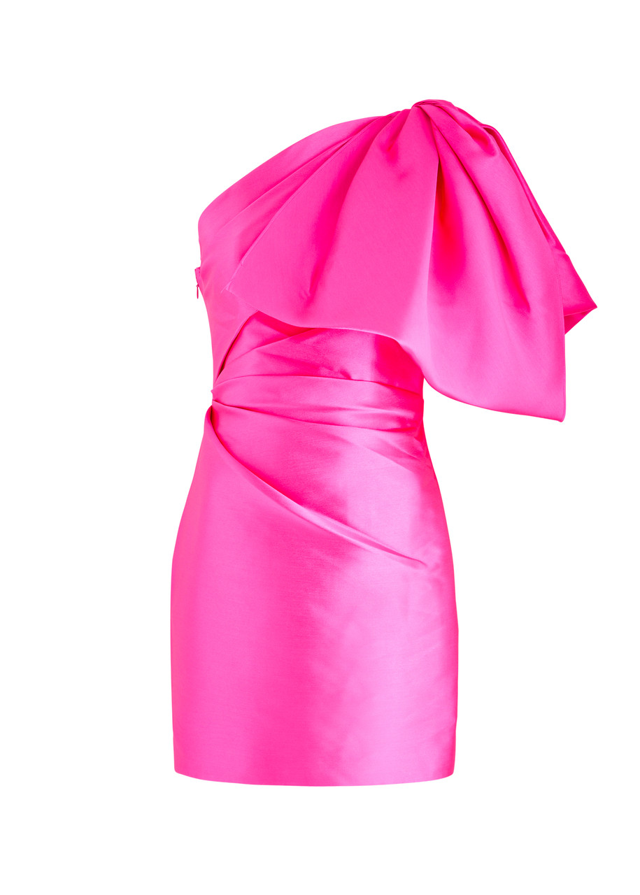 SOLACE LONDON Marcela bow-embellished faille mini dress SOLACE LONDON Marcela bow-embellished faille mini dress