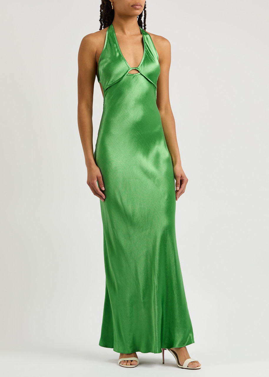 【関税込み】BEC + BRIDGE グリーン Zariah マキシドレス BEC & BRIDGE Zariah halterneck satin maxi dress | Harvey Nichols