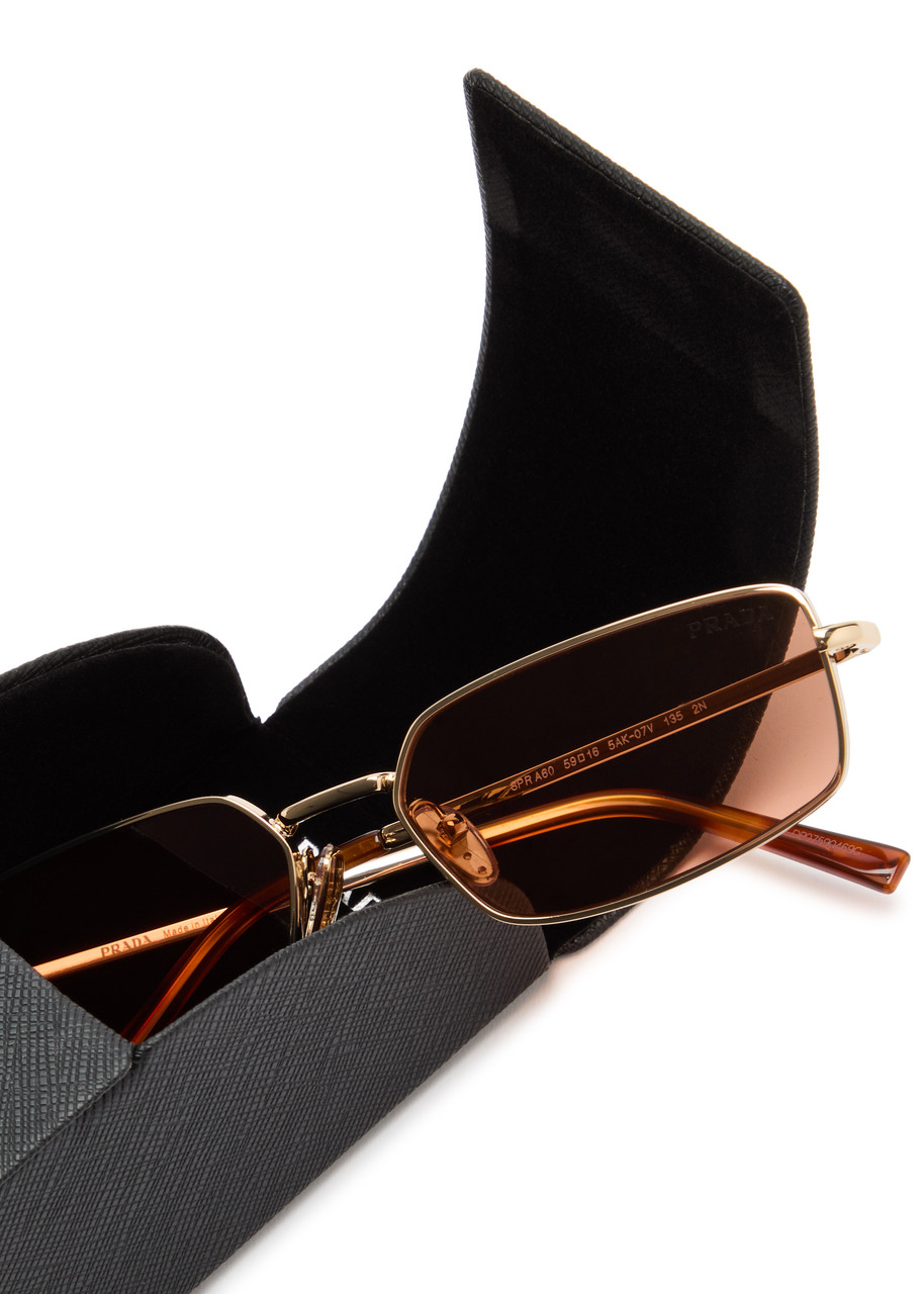 PRADA Narrow rectangle-frame sunglasses | Harvey Nichols