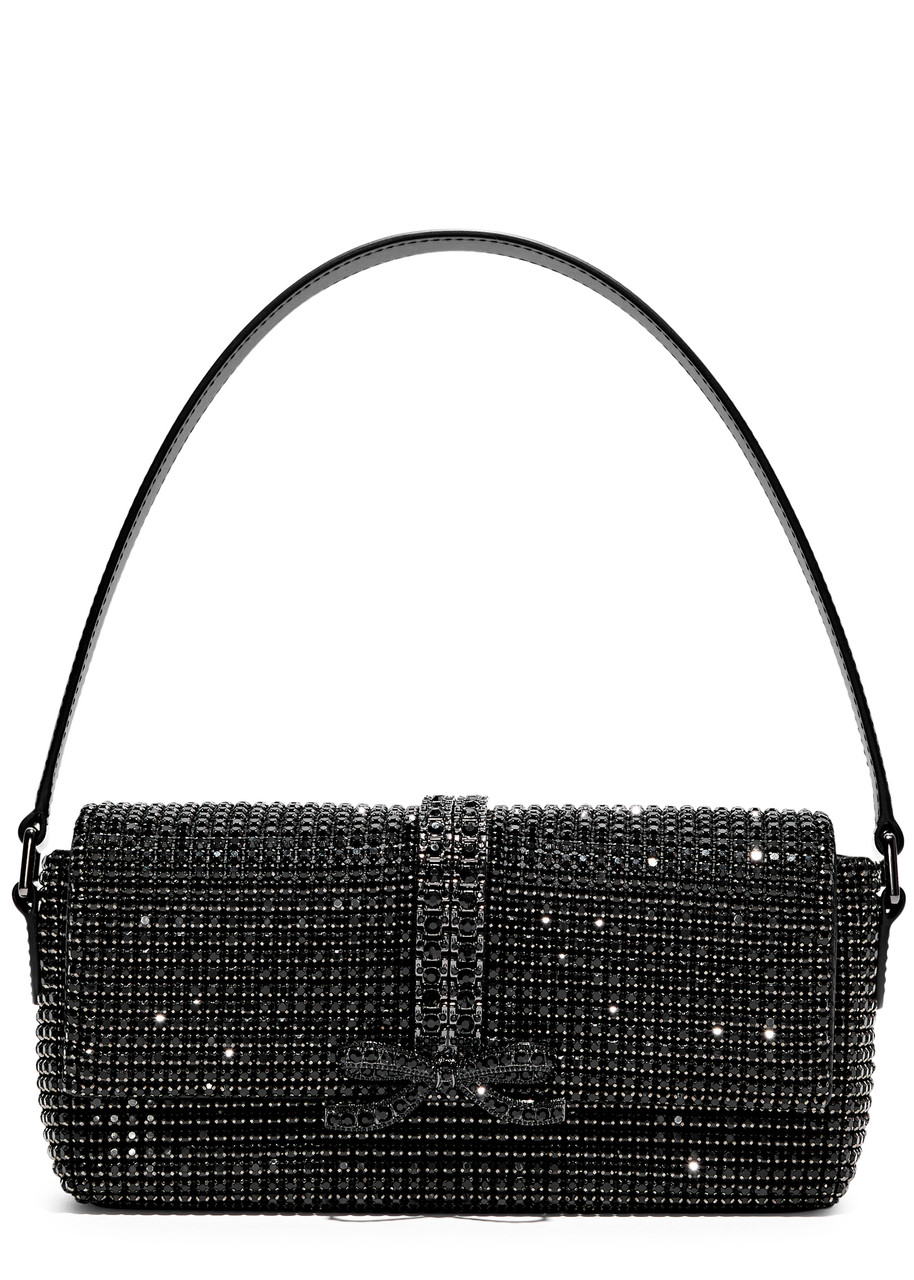 SELF-PORTRAIT Bow crystal-embellished top handle bag | Harvey Nichols