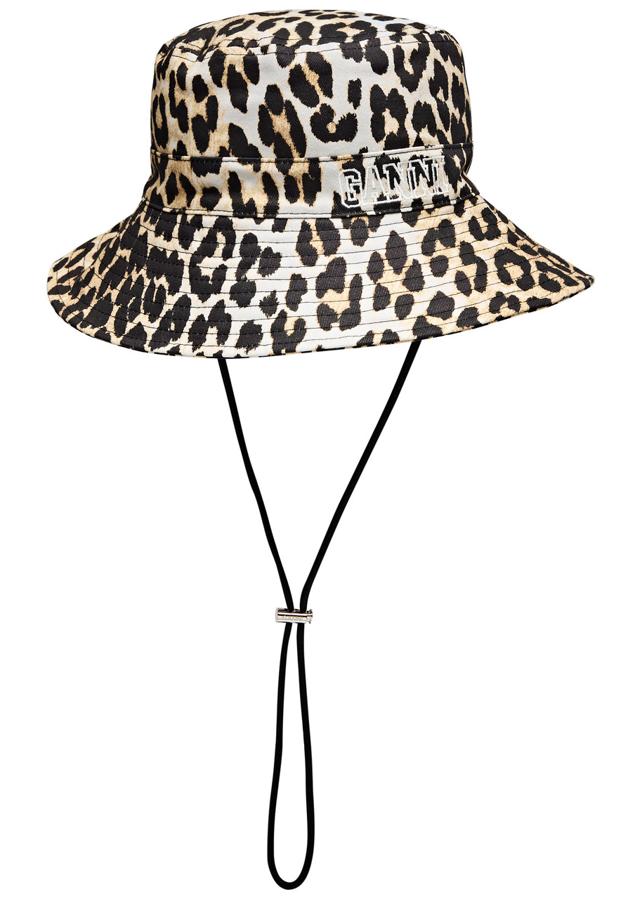 GANNI Leopard-print cotton bucket hat Harvey Nichols