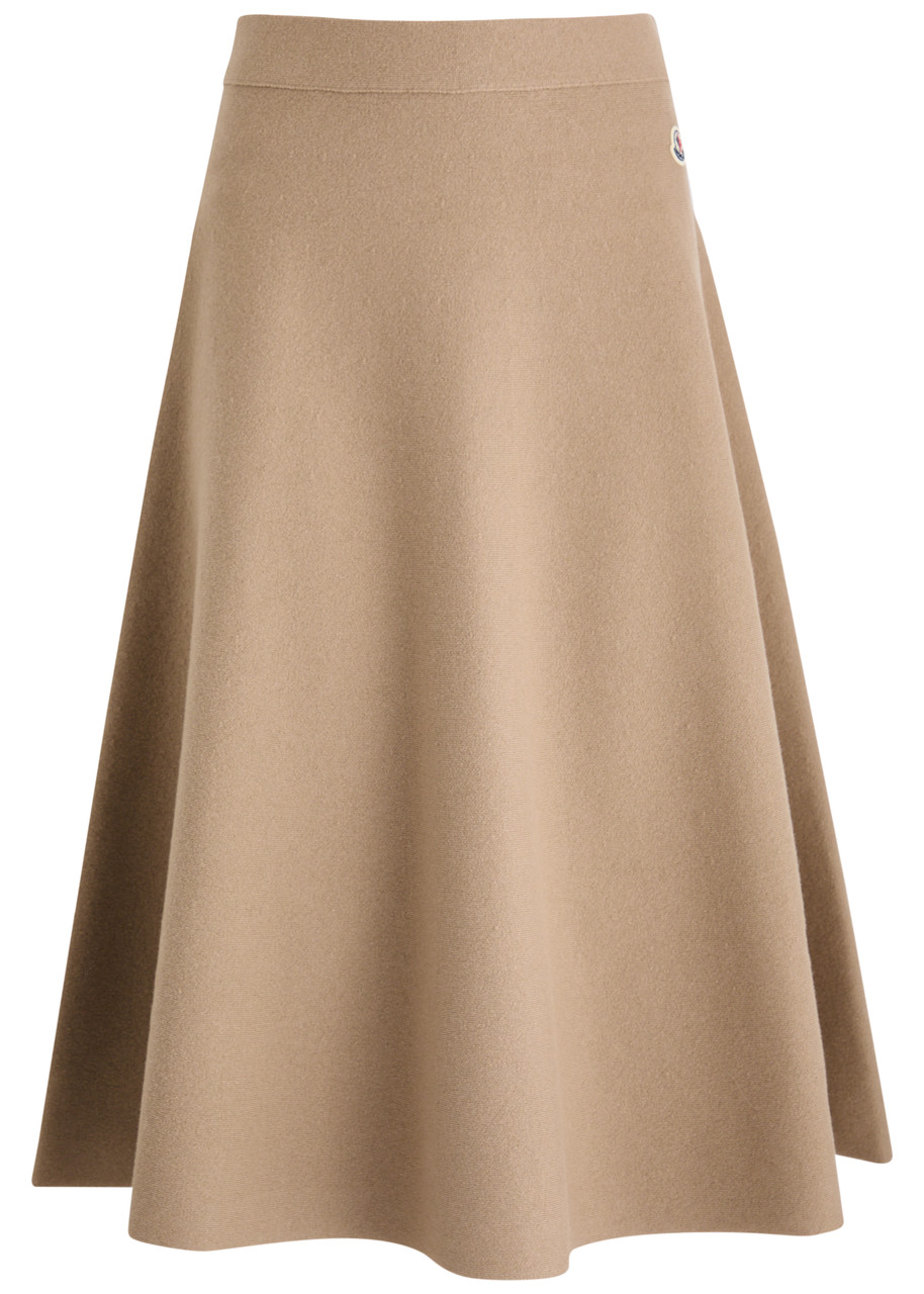 『MONCLER』Wool-blend midi skirt★High-Waisted★24FW★ MONCLER Wool-blend midi skirt | Harvey Nichols