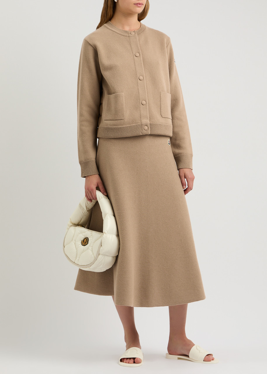 『MONCLER』Wool-blend midi skirt★High-Waisted★24FW★ MONCLER Wool-blend midi skirt | Harvey Nichols