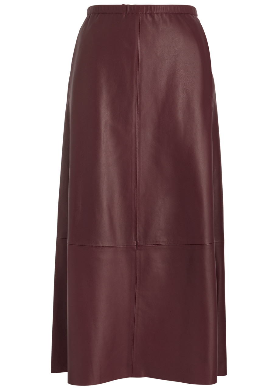 VINCE Leather midi skirt Harvey Nichols - Main Image