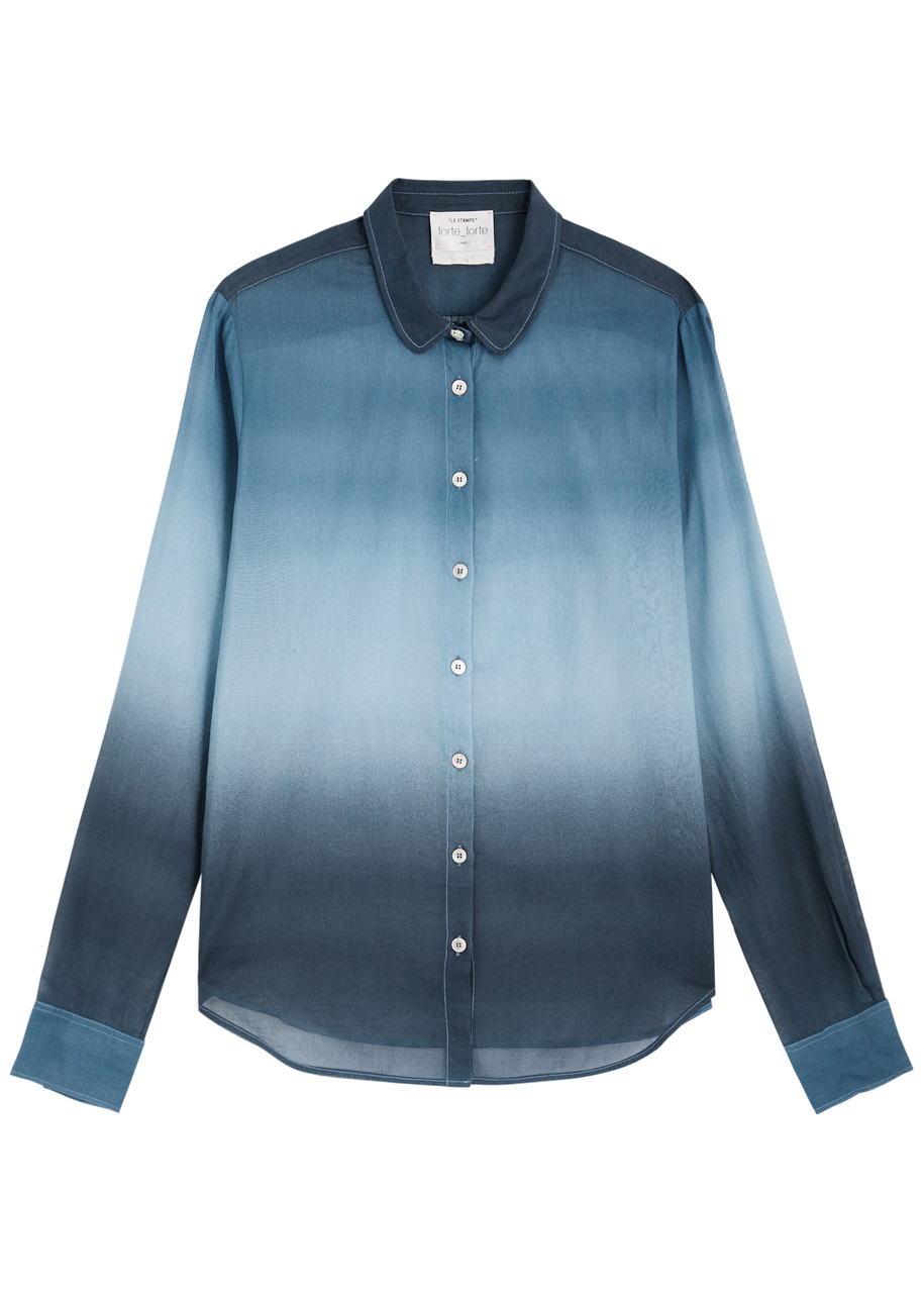 FORTE_FORTE Dégradé cotton-blend voile shirt | Harvey Nichols
