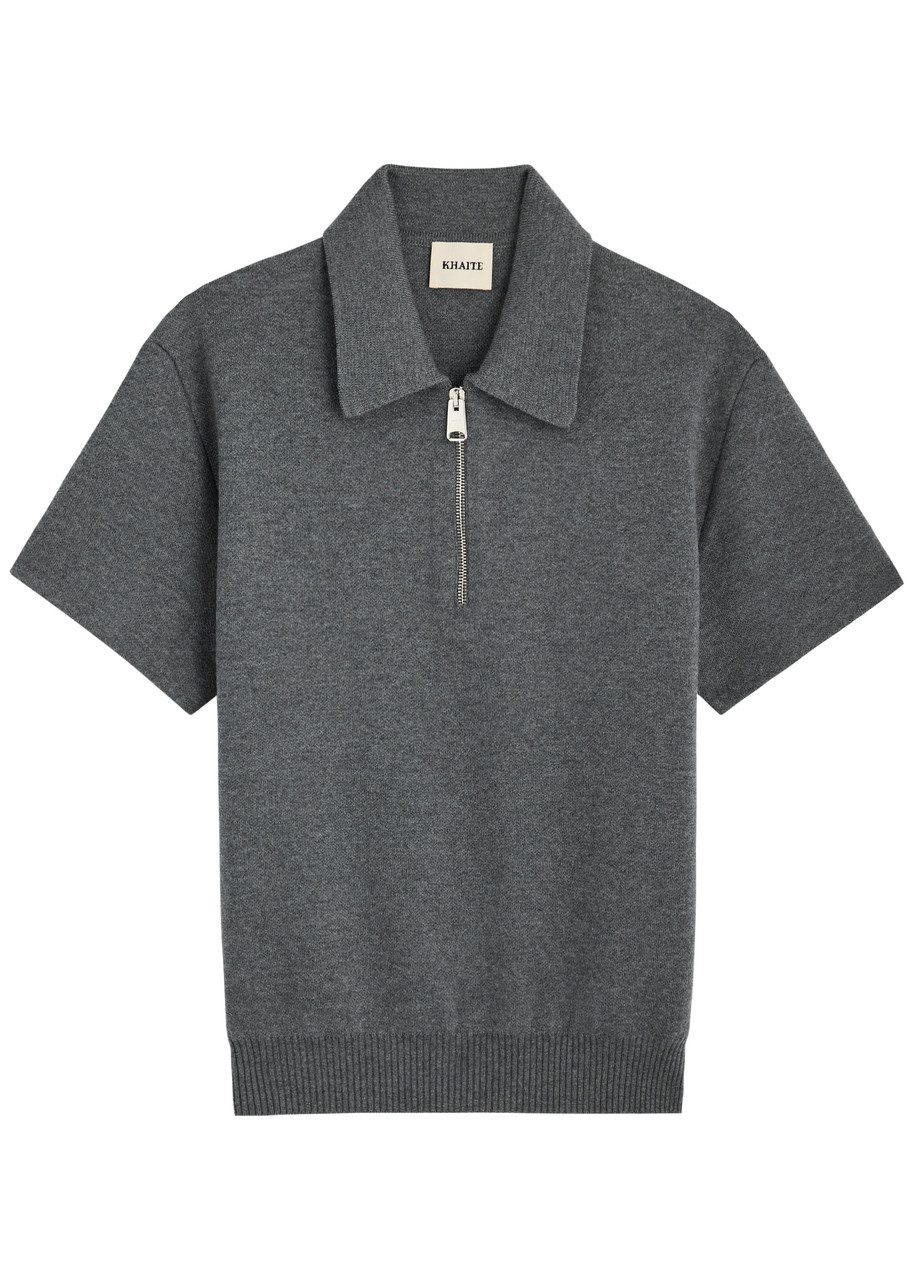 KHAITE Gulliame wool-blend polo shirt | Harvey Nichols