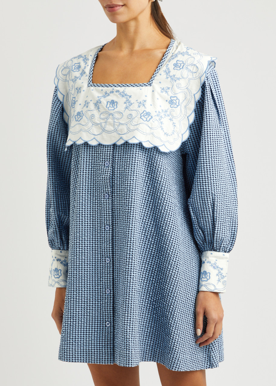 damson madder mala mini dress Mala gingham seersucker mini dress