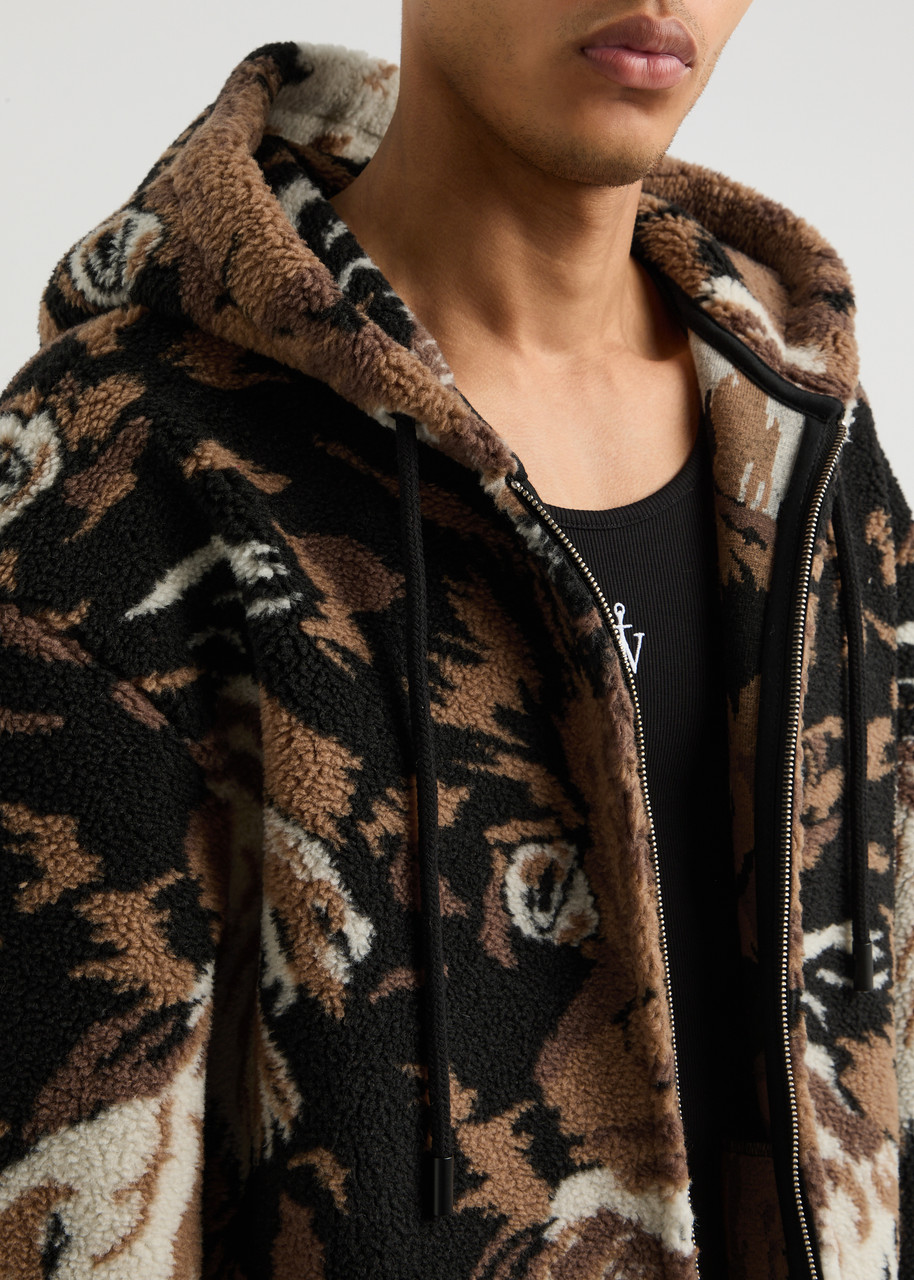 JW ANDERSON Printed hooded fleece sweatshirt | Harvey Nichols