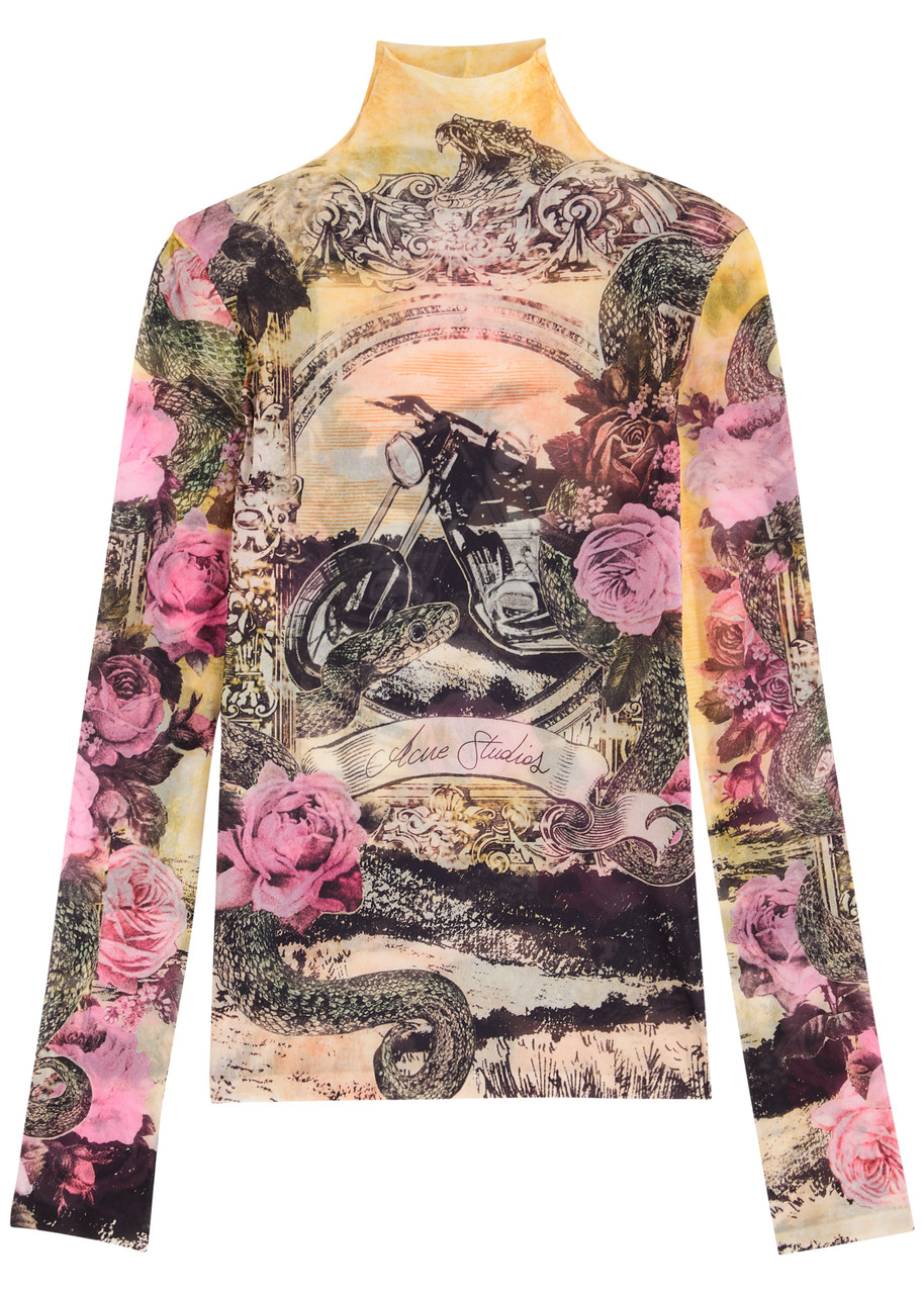 ACNE STUDIOS Printed fine-knit top | Harvey Nichols