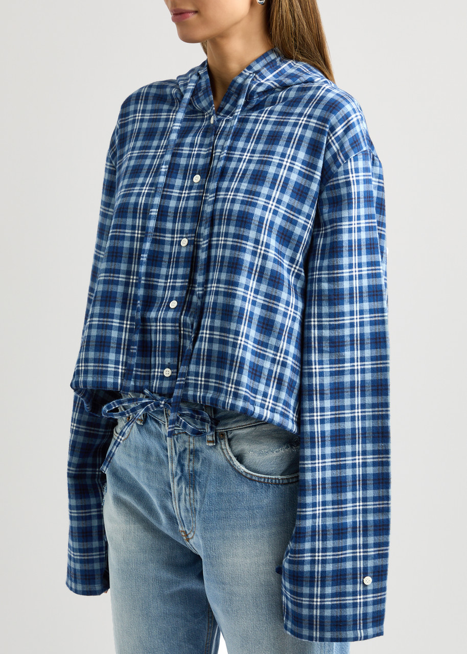 ACNE STUDIOS Checked hooded flannel shirt | Harvey Nichols