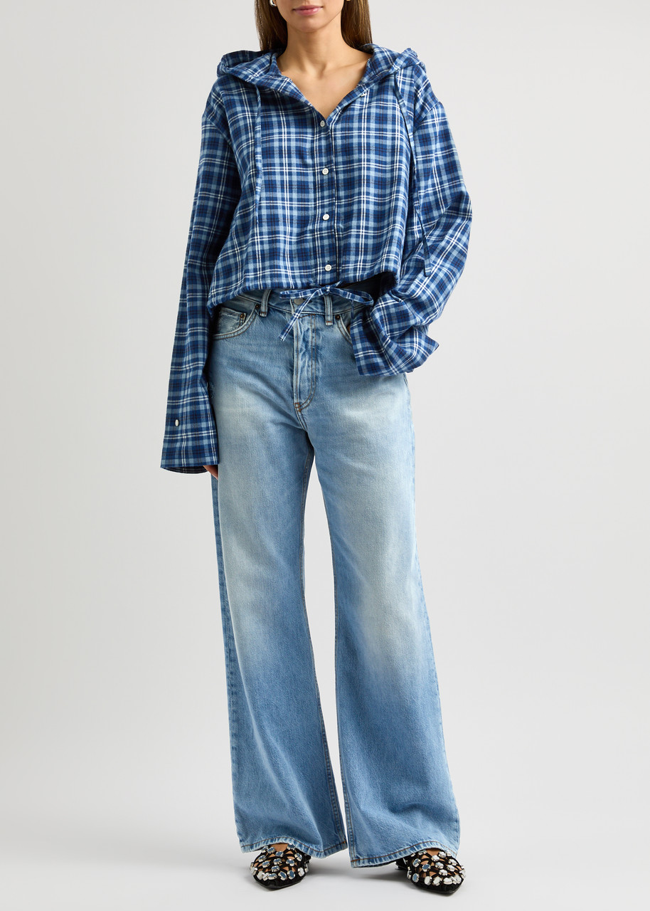 ACNE STUDIOS Checked hooded flannel shirt | Harvey Nichols