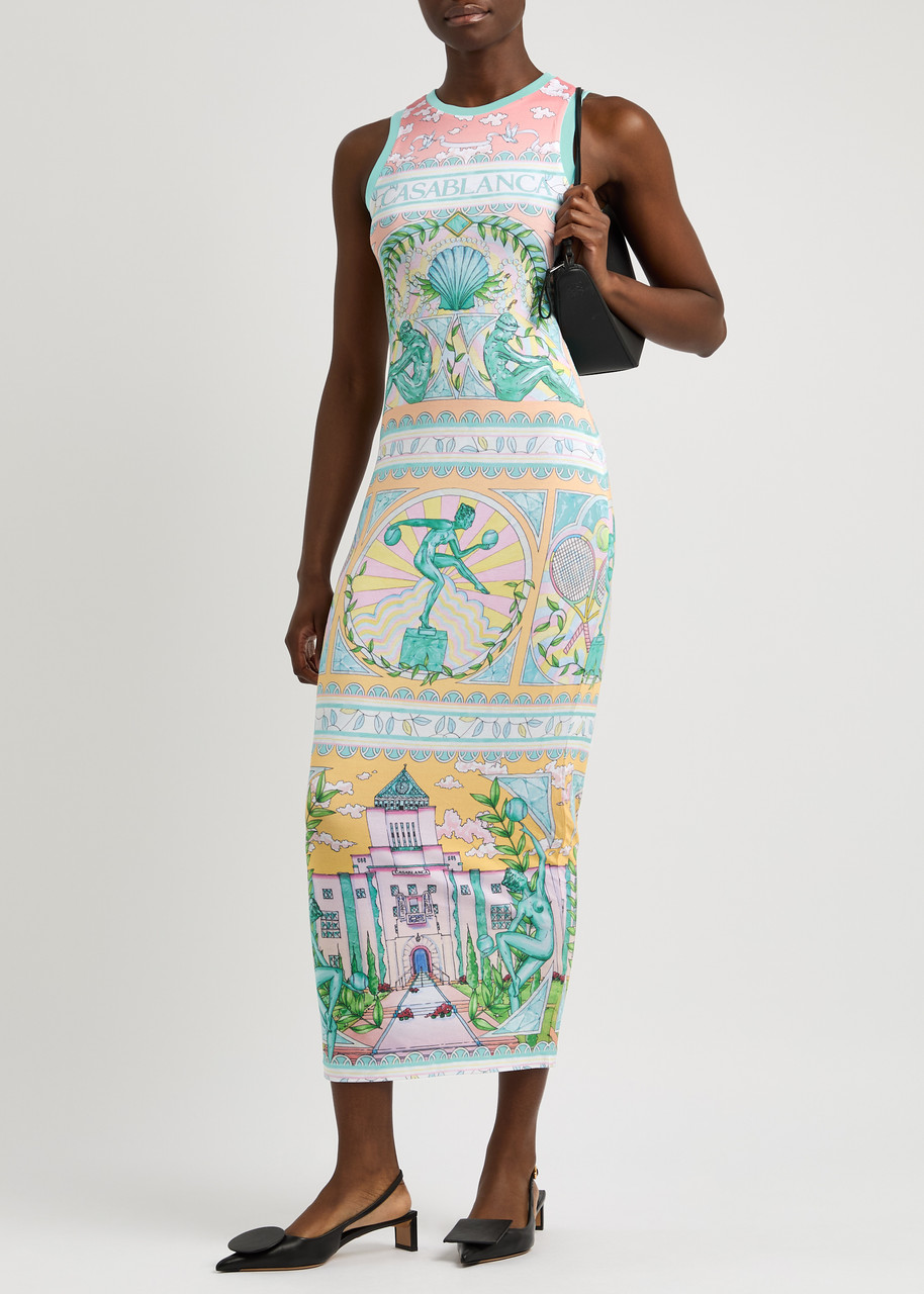 CASABLANCA Vase printed stretch-jersey midi dress | Harvey Nichols
