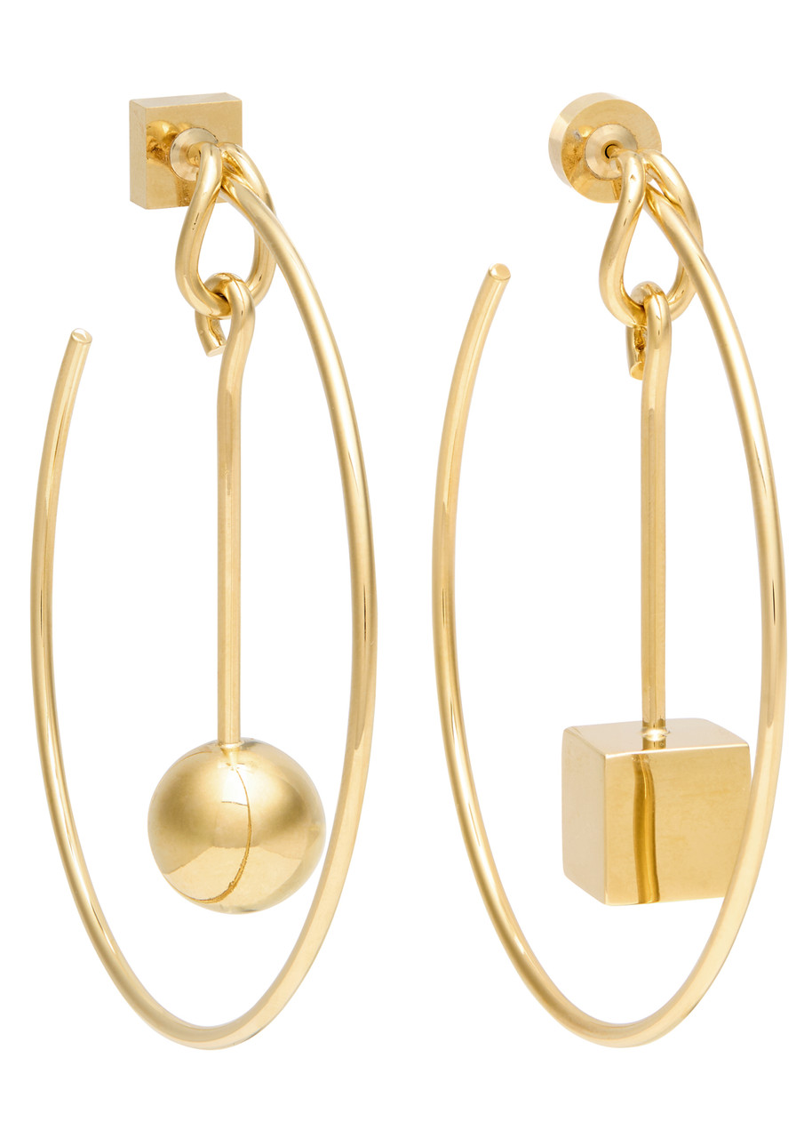 アクセサリーその他 JACQUEMUS 'Les Creoles Nodo' earrings Gold JACQUEMUS Les Créoles Nodo mismatched hoop earrings | Harvey