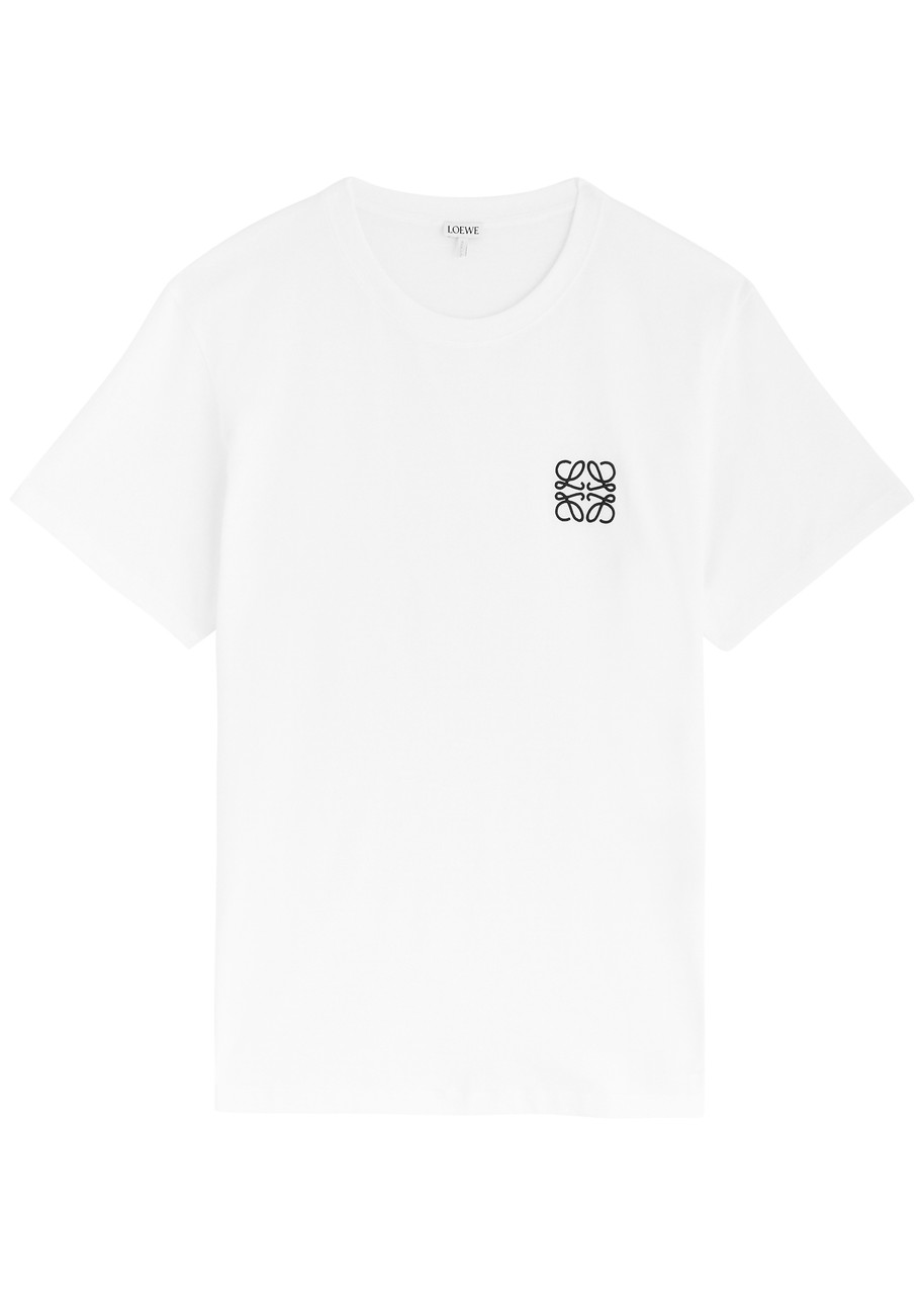 Tシャツ・カットソー LOEWE WHITE T-SHIRT WITH ANAGRAM EMBROIDERY LOEWE Anagram-embroidered cotton T-shirt | Harvey Nichols