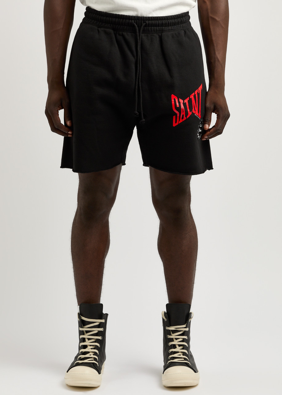 SAINT MXXXXXX Logo-print cotton shorts | Harvey Nichols