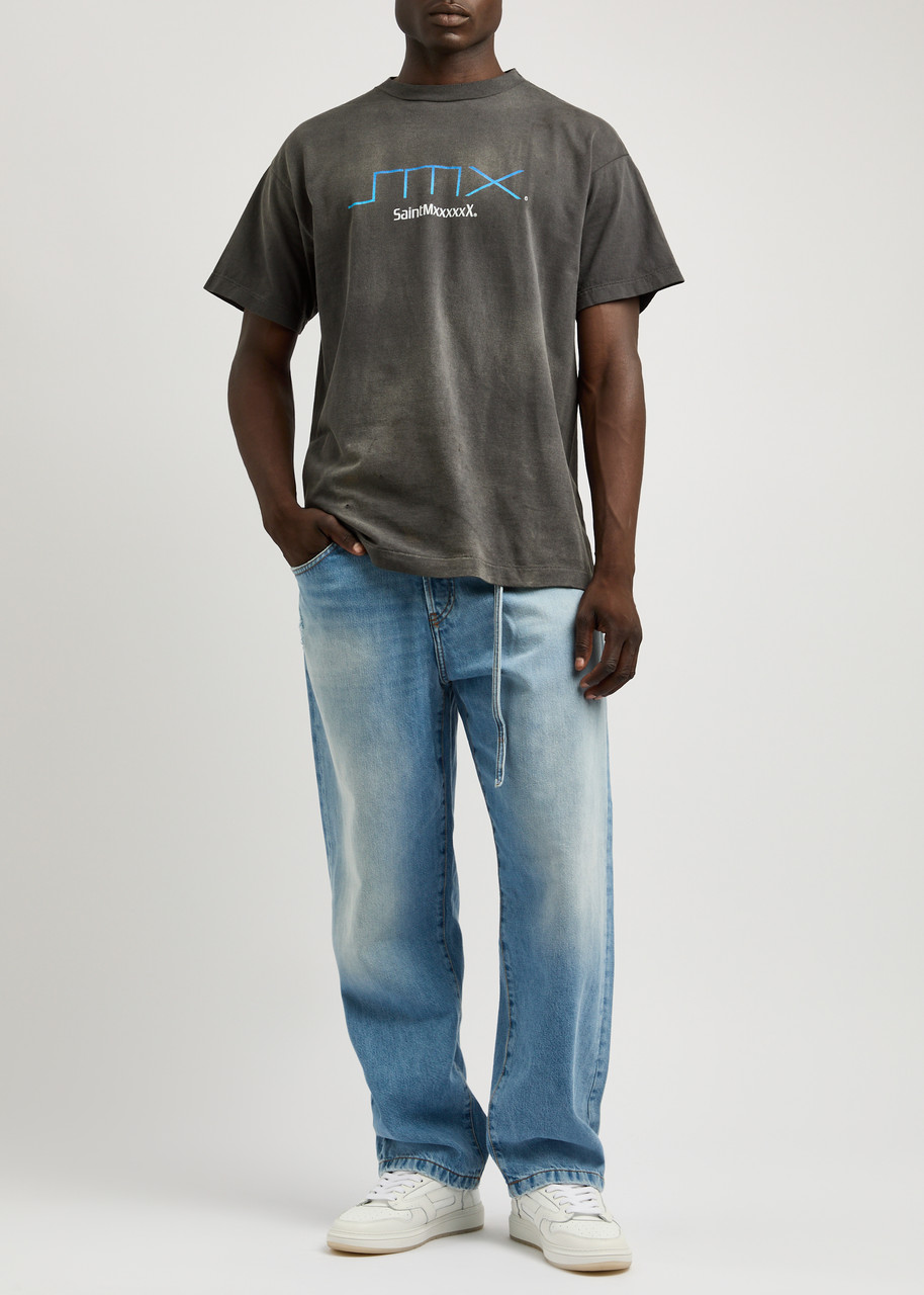 SAINT MXXXXXX PS2 logo-print cotton T-shirt | Harvey Nichols