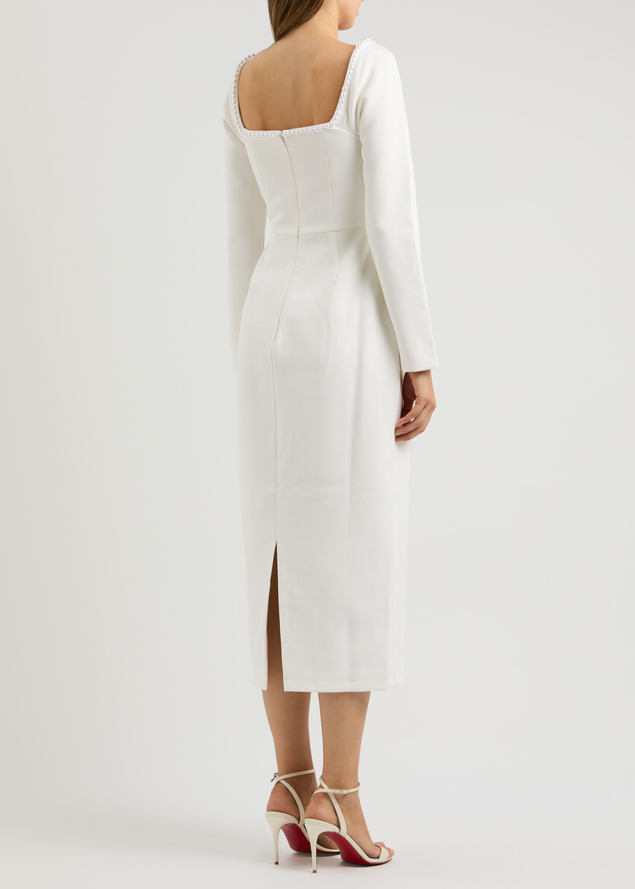 white midi corset dresses Shop the Elegant Cindi Corset Midi Dress in White – Perfect for All Occasions Medium