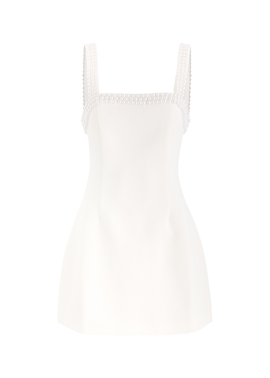 knee length dresses for ladies The Ultimate Muse High Waist Square Neck Midi Dress White — Midi Dresses