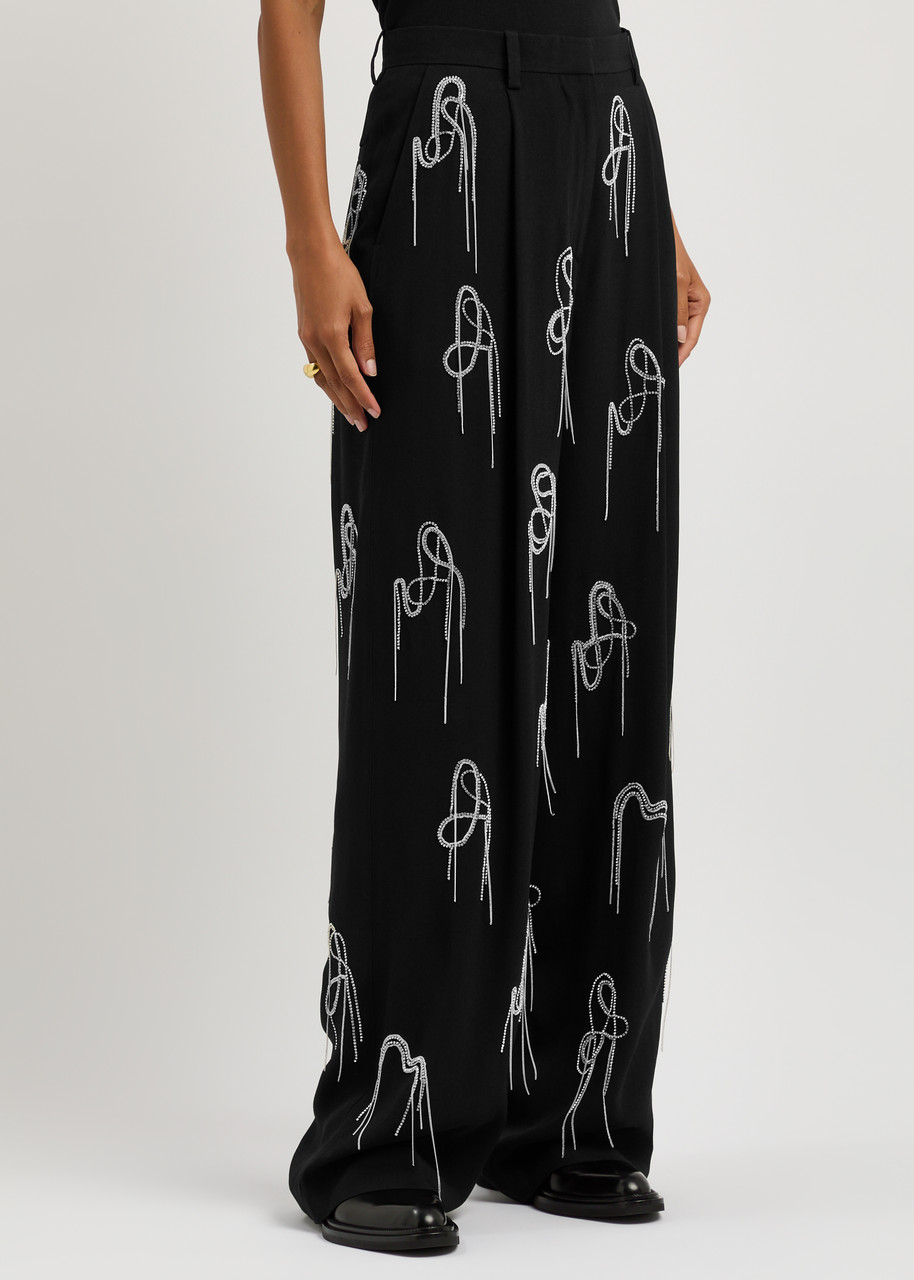 DRIES VAN NOTEN Porter crystal-embellished trousers | Harvey Nichols