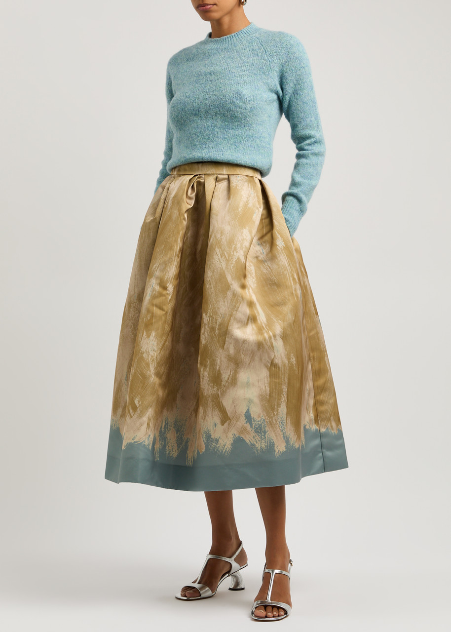 VIP【送料関税込】DRIES VAN NOTEN SONI PRINTED MIDI SKIRT DRIES VAN NOTEN Soni printed satin midi skirt | Harvey Nichols