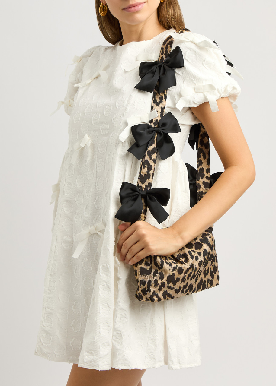 SISTER JANE Lola leopard-print woven shoulder bag | Harvey SISTER JANE Lola leopard-print woven shoulder bag | Harvey