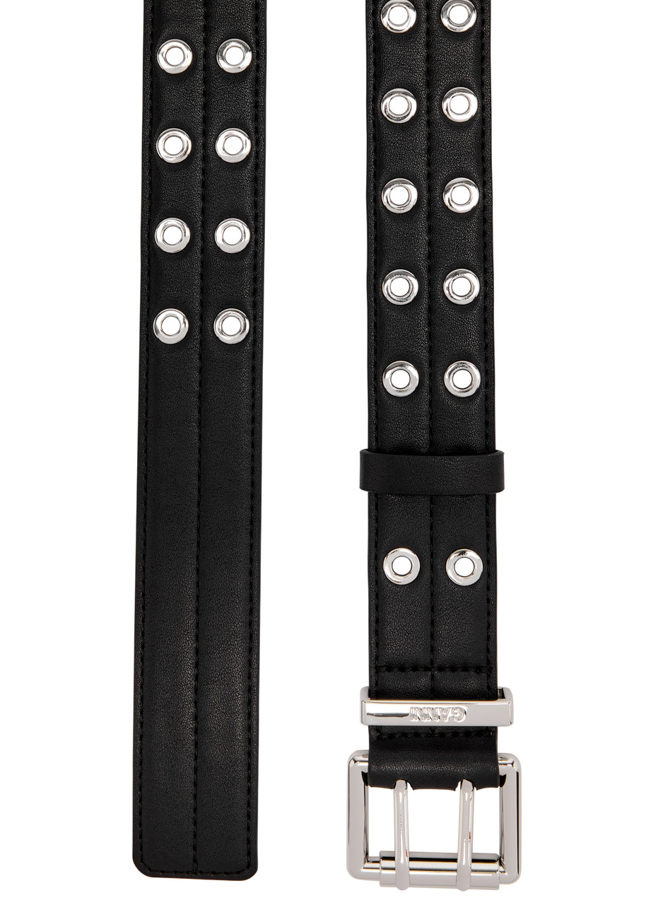 GANNI Eyelet-embellished leather belt | Harvey Nichols