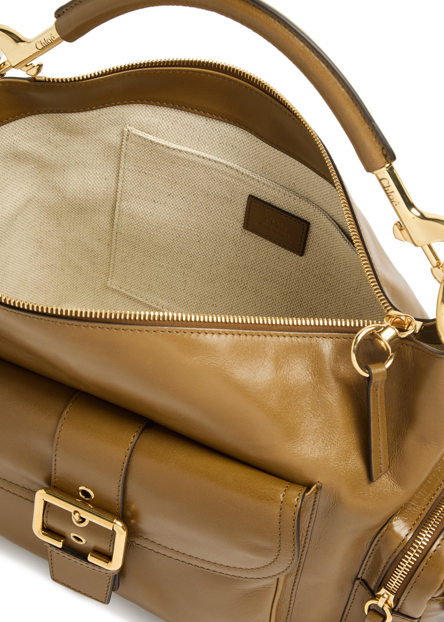 トートバッグ CHLOE Khaki Leather Camera Bag Handbag CHLOE Large glossed leather camera bag | Harvey Nichols