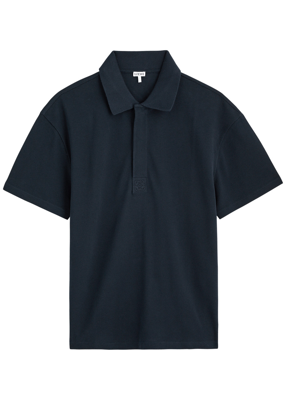 LOEWE Anagram-embroidered piqué cotton polo shirt | Harvey Nichols
