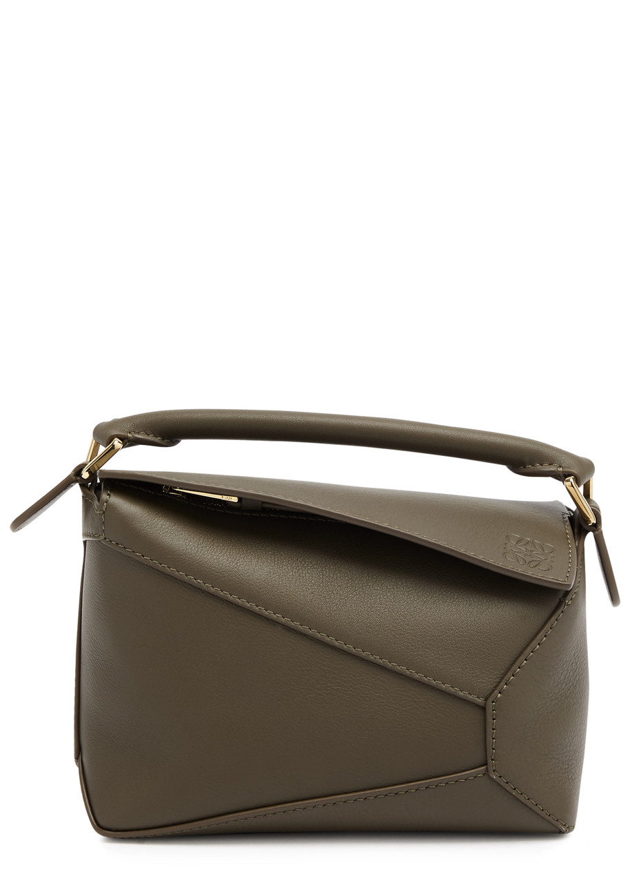 LOEWE Puzzle Edge mini leather top handle bag | Harvey Nichols