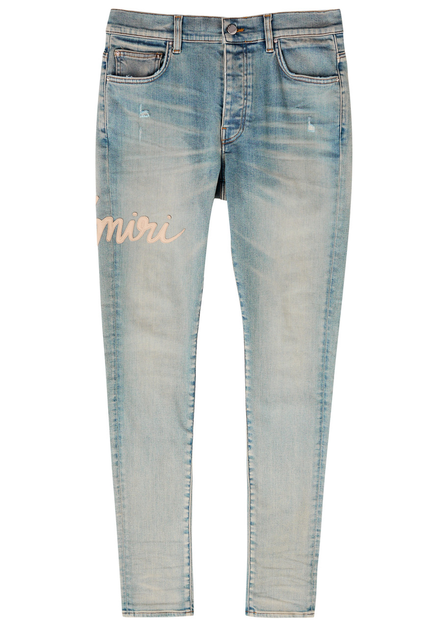 美品 Amiri Hand Painted Skinny Jeans ストレッチ AMIRI Logo