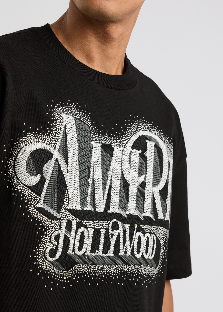 AMRI ストーンロゴ　Tシャツ AMRI ストーンロゴ Tシャツ AMIRI アミリ ロゴTシャツ ラインストーン