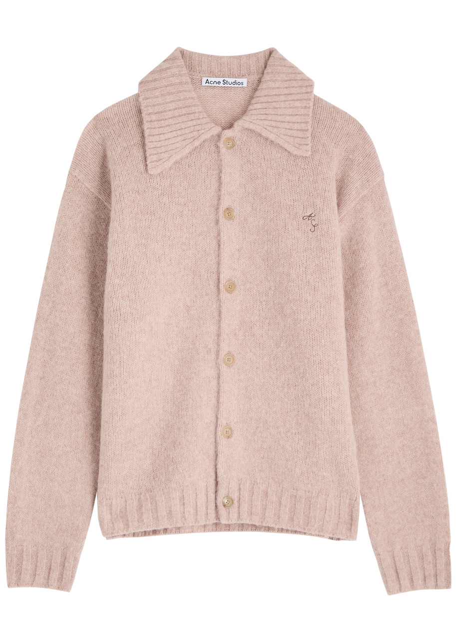 acne studios ロゴ刺繍カーディガン ACNE STUDIOS Logo-embroidered wool cardigan | Harvey Nichols