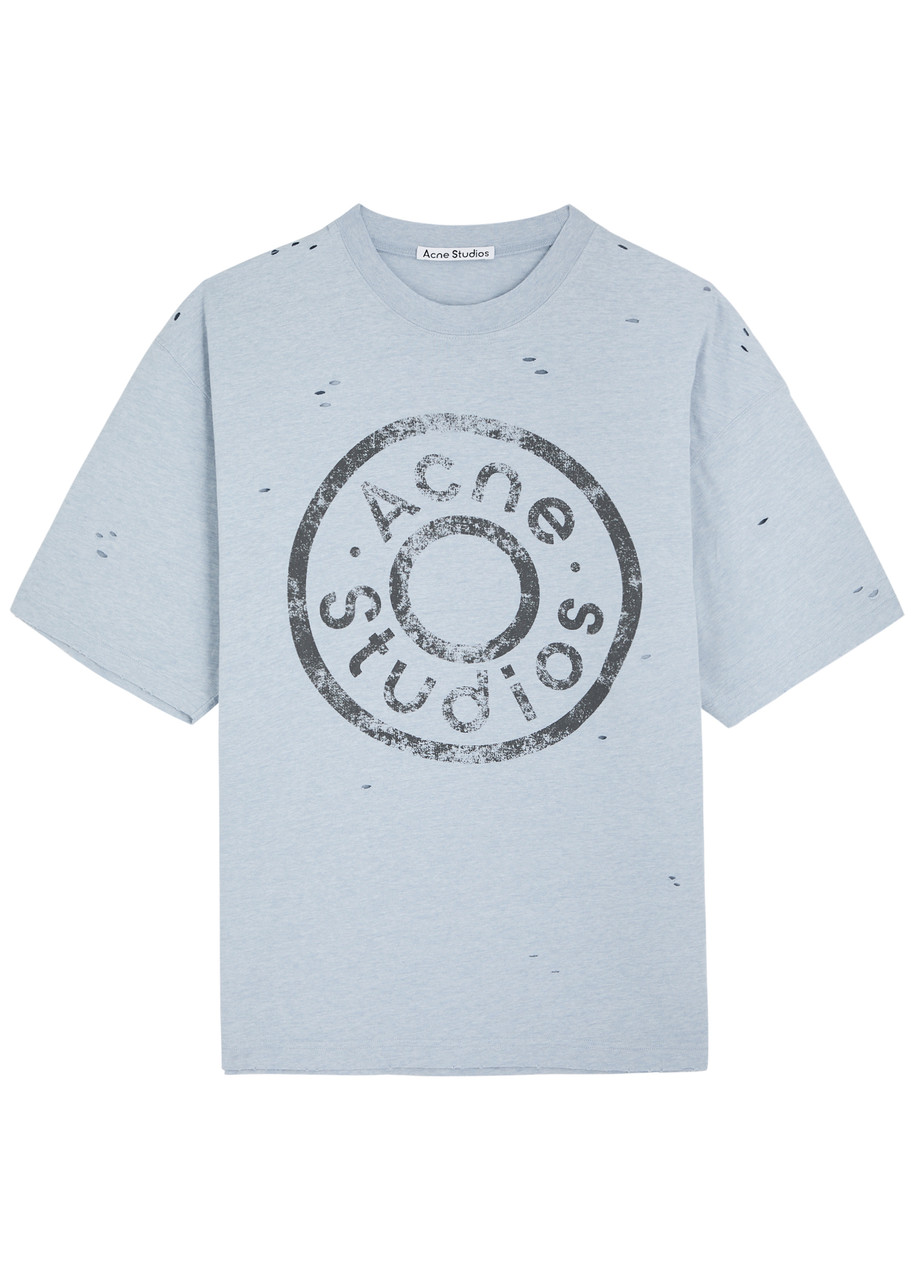 【ヴィンテージ加工】Acne Studios ロゴデザインTシャツ ACNE STUDIOS Logo distressed cotton-blend T-shirt | Harvey