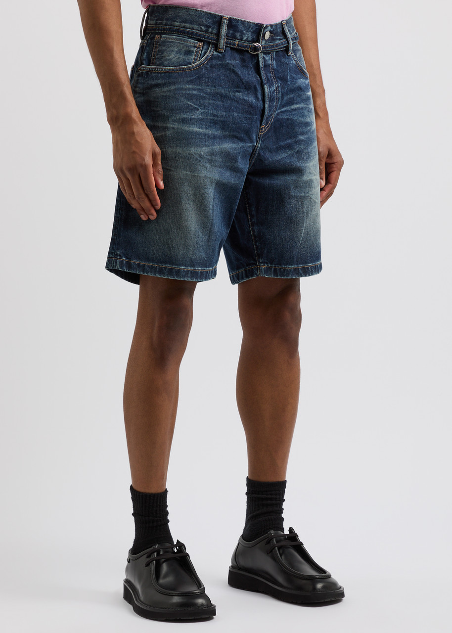 ACNE STUDIOS Roland belted denim shorts | Harvey Nichols