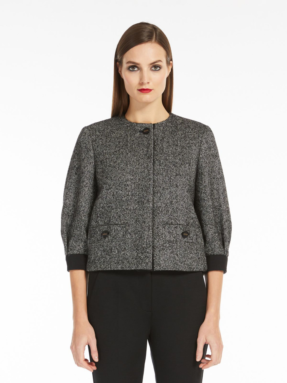 新作【MAXMARA】Cropped jacket in chevron wool ジャケット MAX MARA Cropped jacket in chevron wool | Harvey Nichols