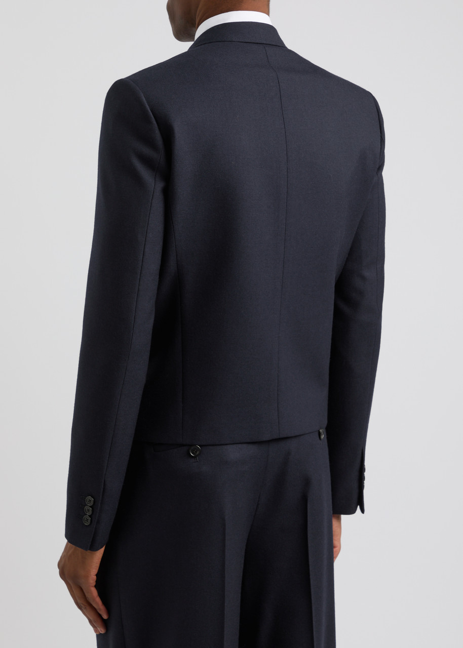 【関税&送料込】Loewe Midnight Blue Wool Blazer LOEWE Double-breasted cropped wool blazer | Harvey Nichols