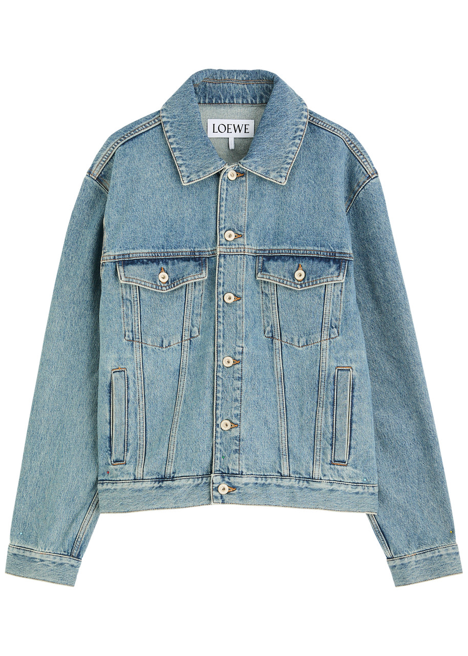 LOEWE Anagram-debossed denim jacket | Harvey Nichols
