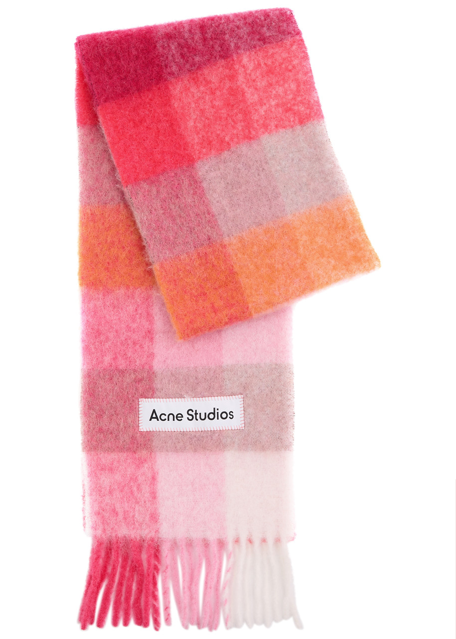 ACNE STUDIOS Vally checked alpaca-blend scarf | Harvey Nichols