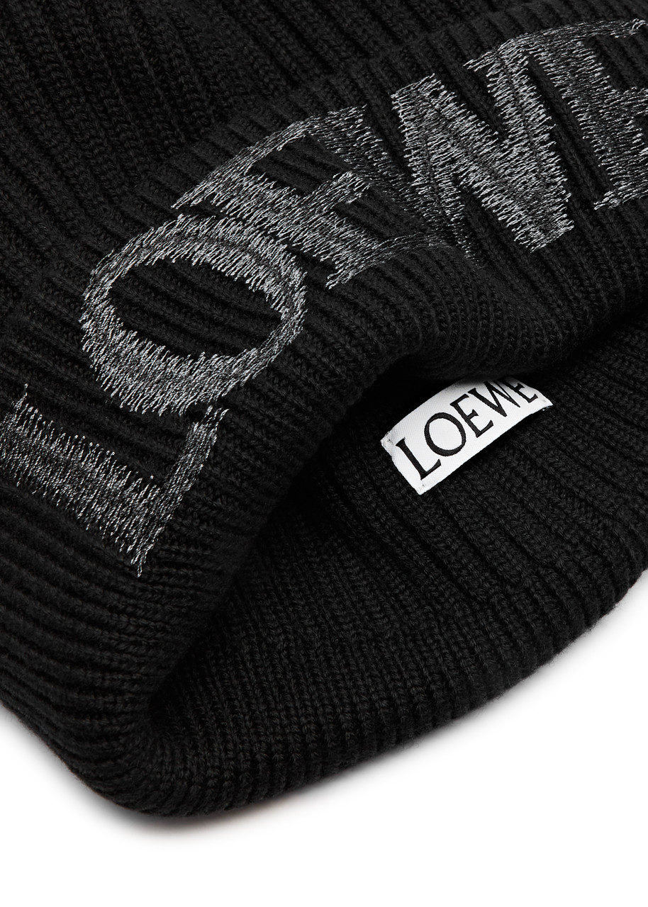 LOEWE Logo-embroidered wool beanie | Harvey Nichols