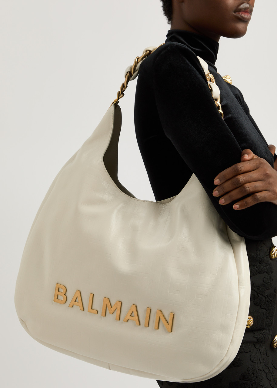 BALMAIN 1945 Hobo large leather shoulder bag Harvey Nichols