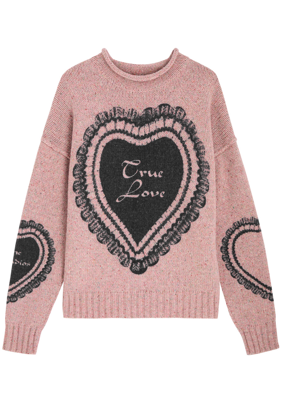 ACNE STUDIOS Heart-intarsia wool-blend jumper Harvey Nichols