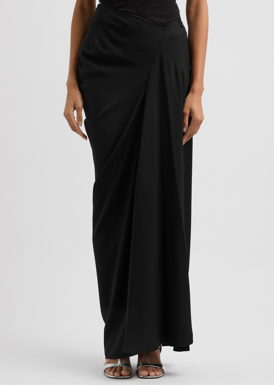 DRIES VAN NOTEN Saren draped crepe maxi skirt | Harvey Nichols