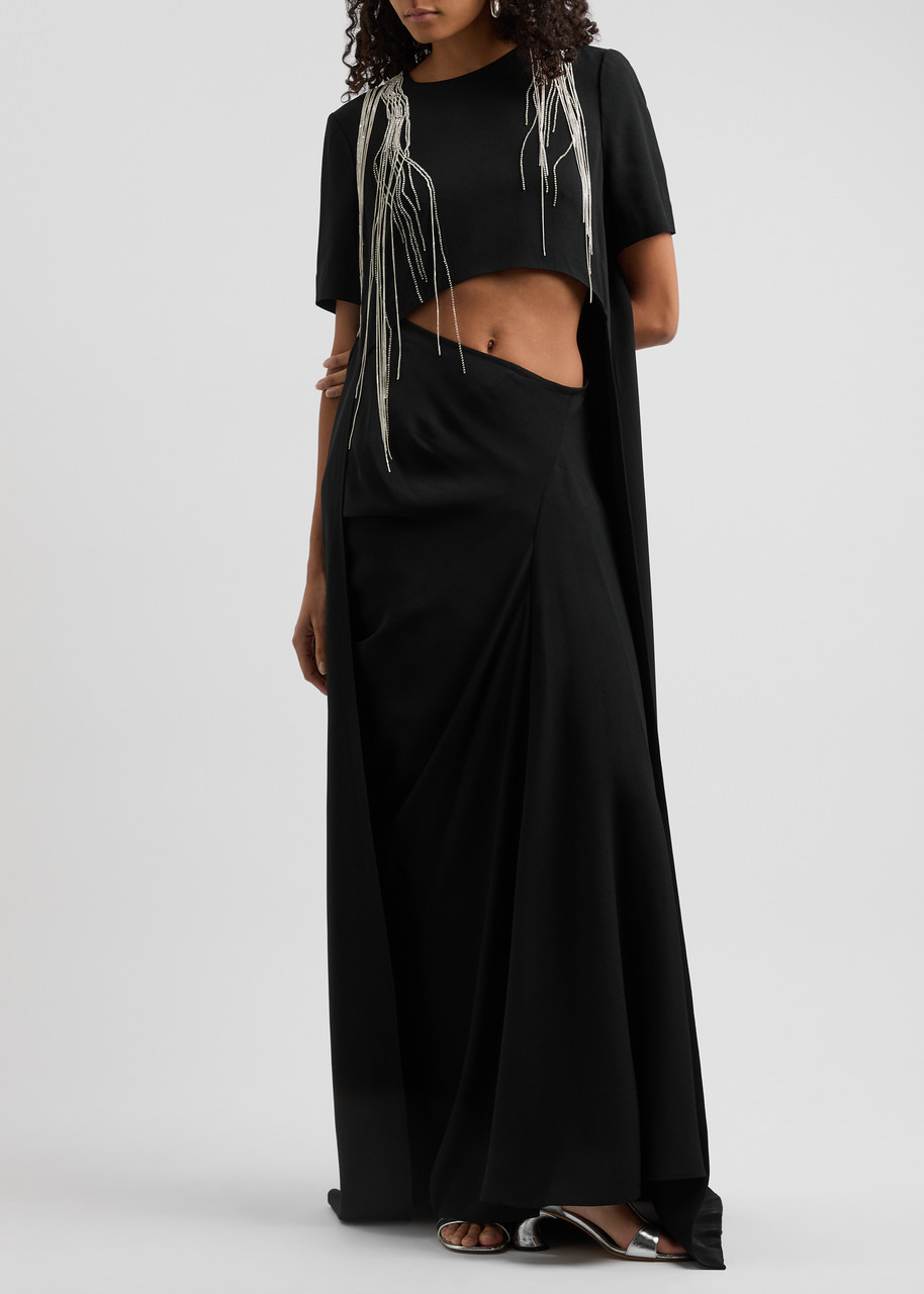 DRIES VAN NOTEN Saren draped crepe maxi skirt | Harvey Nichols