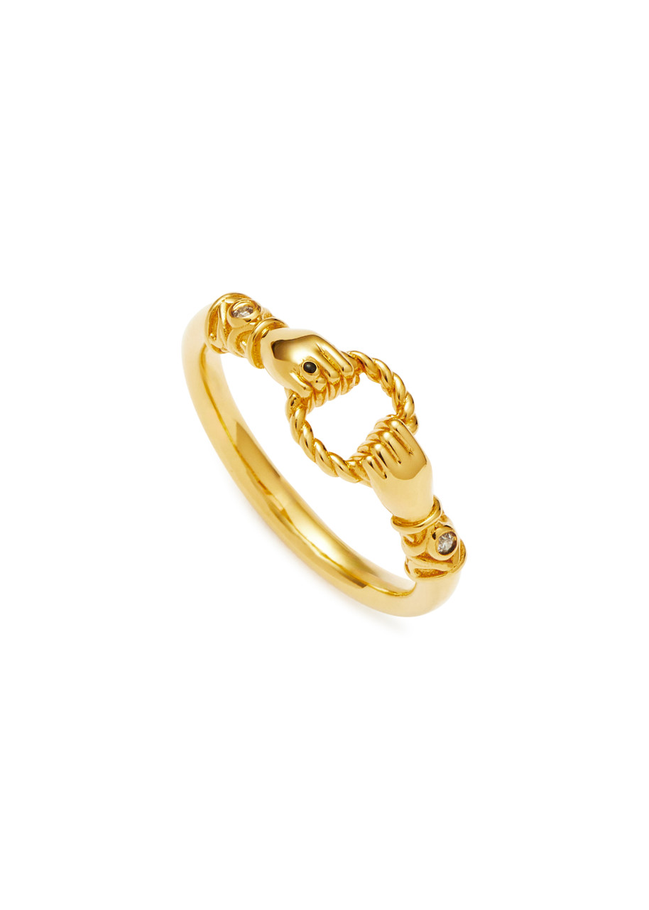 【MISSOMA】Harris Reed グッドハンズ スタッキングリング MISSOMA X Harris Reed In Good Hands 18kt gold-plated ring